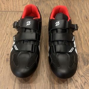 Peleton Mens 13 EU 46 Cycling Shoes Black Red Indoor PL-SH-B-45 Workout Biking